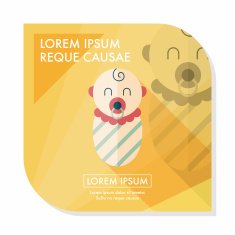 baby flat icon with long shadow eps10 N103