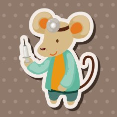 animal mouse doctor cartoon theme elements N5