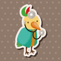 animal bird doctor cartoon theme elements N5