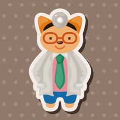 animal cat doctor cartoon theme elements N4
