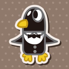 animal penguin worker cartoon theme elements N4