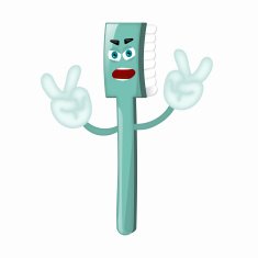 Angry Cartoon Toothbrush Dentist Children Kids Comic N3