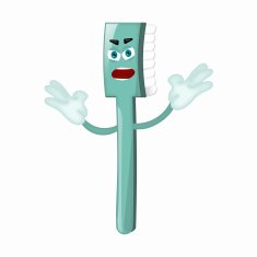 Angry Cartoon Toothbrush Dentist Children Kids Comic N4