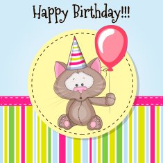 Cat with balloon