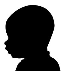 Vector silhouette of a toddler N3