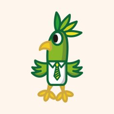 animal parrot worker cartoon theme elements N4