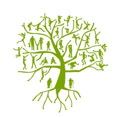 Family tree relatives people silhouettes