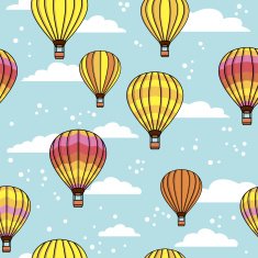 vector pattern with clouds and balloons N2