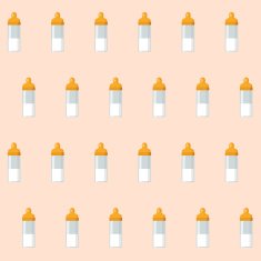 Seamless background with baby bottles and nipples N4