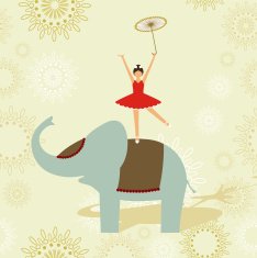 Child and elephant circus show