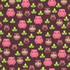 Seamless wallpaper with cute owls