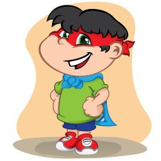 Character in character child playing super hero