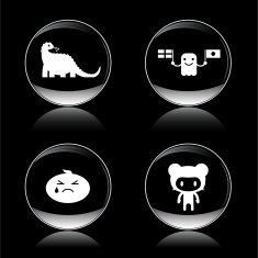 Save our soul characters encased in glass orbs