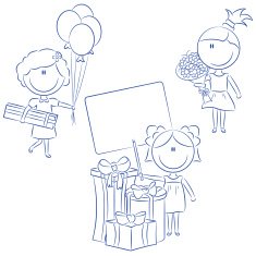Cheerfull girls make happy birthday wishes