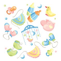 Vector set of baby clothing free image download