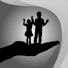 Vector silhouette of a boy N81