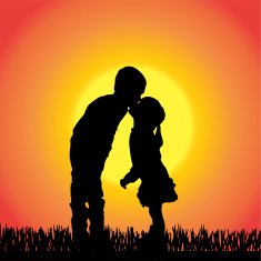 Vector silhouette of children N279