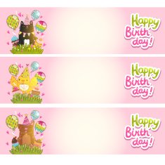 Happy Birthday cards with cat dog bird