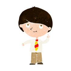 cartoon boy with idea N10