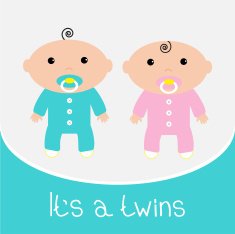 Baby shower card ItÂs a twins boy and girl