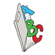 Book with ABC coming out Hand Drawn