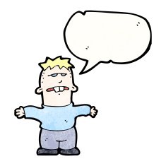 cartoon boy with speech bubble