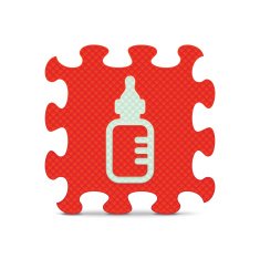 Vector baby sign made with alphabet puzzle N4