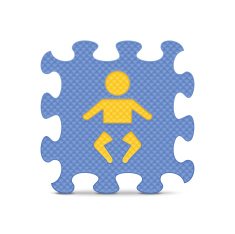 Vector baby sign made with alphabet puzzle N5