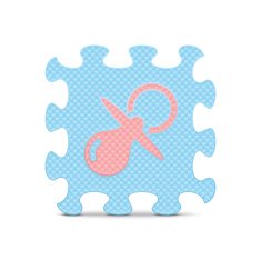 Vector baby sign made with alphabet puzzle N8