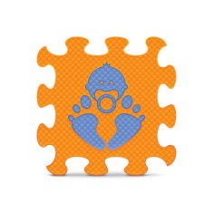 Vector baby sign made with alphabet puzzle N9
