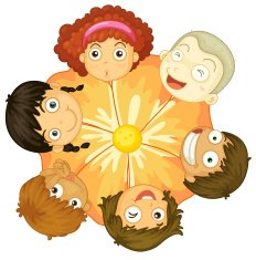 flower with kids as petals