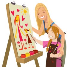 Woman Girl Painting C