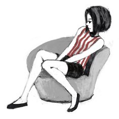Fashion illustration Rough painting style N4