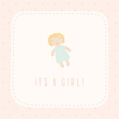 It's a girl! gretting card with doll