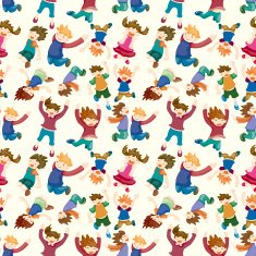 cartoon child jump seamless pattern N2