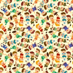 cartoon child jump seamless pattern N3