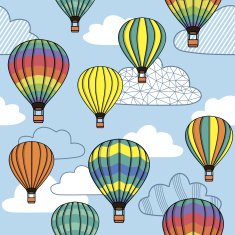 vector pattern with clouds and balloons N3