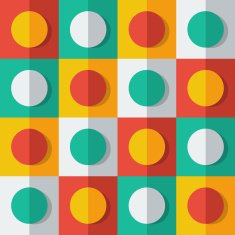 Background with circles in flat icon style