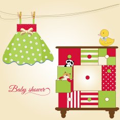 new baby greeting card with nice closed N6