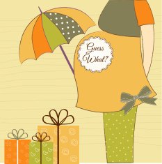 baby announcement card with beautiful pregnant woman N3
