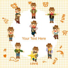cartoon cowboy card N11