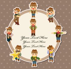 cartoon cowboy card N12