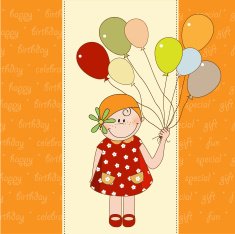 birthday greeting card with girl N6