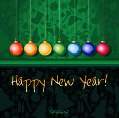 Happy New Year vector card or background N6