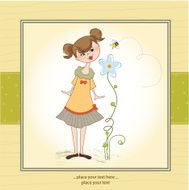 small young lady who smells a flower N6
