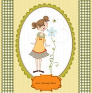 small young lady who smells a flower N7