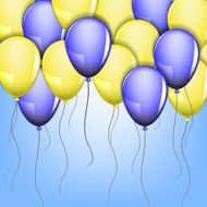 yellow and blue balloons