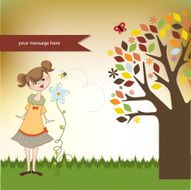 small young lady who smells a flower N8