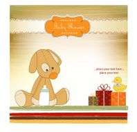 baby shower card with puppy N7