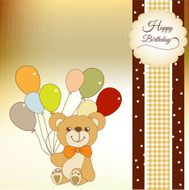 baby shower card with cute teddy bear N4